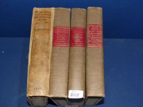Three volumes of Short-title Catalogue dating 1641 - 1700 by The Index Society along with