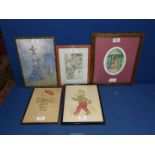 A framed Margaret W Tarrant print"Peters friends",Mabel Lucie Attwell print "Peter pan",