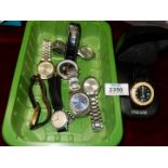 A quantity of gents wristwatches including Ingersoll 15 jewel lever wristwatch with leather strap,