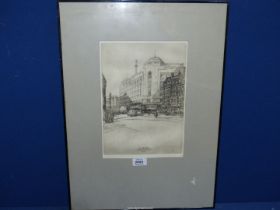 A quality Etching 'Rylands, Manchester 1932', 56cm x 40cm.