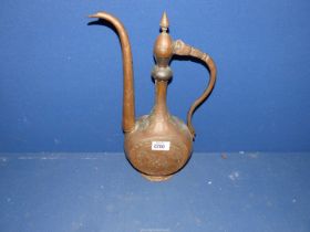 A Copper water Jug, pre-1979, 15 1/2" tall.