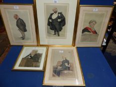 Five framed and mounted Spy Prints to include; 'Drury Lane', 'Statesman No 154',