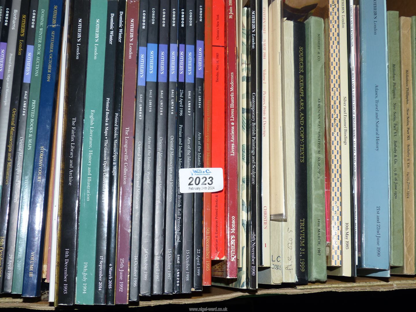 A large quantity of Auction Catalogues including; Sotheby's dating from 1970's - 2015(39 approx),