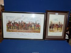 A framed reproduction Print titled 'The Irish Regiments of The British Army 1897', drawn by R.