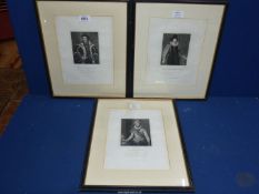 A set of three historical Engravings to include Francis Bacon, Thomas Howard and Sir Walter Raleigh.