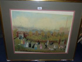 A signed Helen Bradley limited Photo Lithograph 'The Park on May Day', 69cm x 81cm.