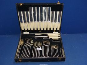A bone handled canteen of plated cutlery (42 piece).