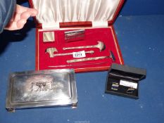 A silver plated Cigarette Box fashioned by Ronson,