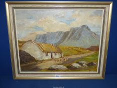 Attributed to Kyffin Williams, a framed, surprisingly heavy,