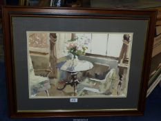 A framed "Interior Scene" Watercolour signed.