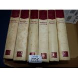 Six volumes of The Second World War by Winston S. Churchill, reprint society 1956.