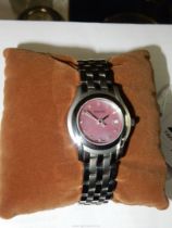 A Gucci Diamond and stainless steel 5500L Bracelet Wristwatch, mother of pearl dial,