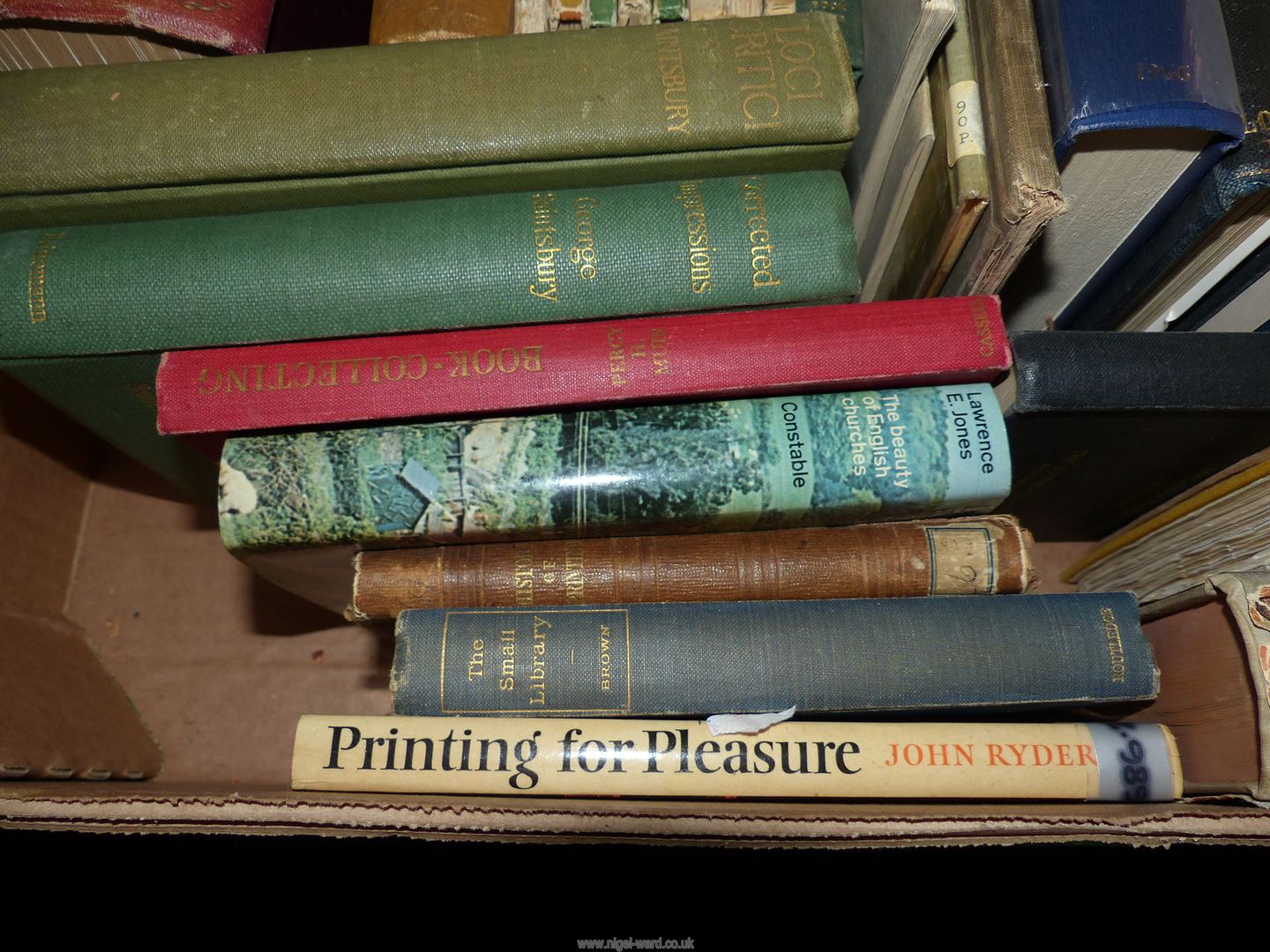 A box of Books to include Three volumes of Horace Walpoles Library, Mrs. - Image 5 of 5