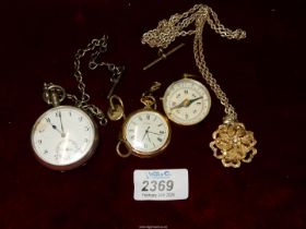 A silver Pocket watch, Birmingham 1918, maker W.E. (William Ehrhardt) a/f.