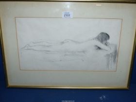 A Still life nude drawing, framed 52cm x 35cm.