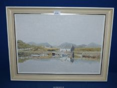 An oil painting titled verso 'Lock at Annalong, Northern Ireland',signed lower right Alan Farrell,