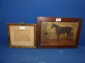 A small Oil on board titled Mistletoe, written verso Grandad Gibbons Horse,