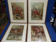 Four pictures of Hunting scenes.