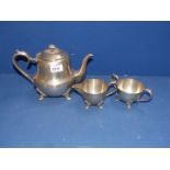 A Viner's of Sheffield Epns three piece Teaset.