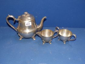 A Viner's of Sheffield Epns three piece Teaset.