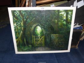 A mounted but unframed Oil on paper titled verso 'To The Monastery, Capel-y-ffin',