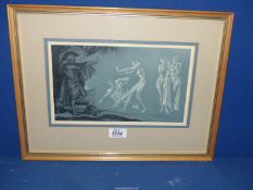 A Print believed to be by Sir William Russell Flint of Roman soldier and nudes.
