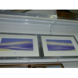 Two framed and mounted limited edition signed prints of 'Amethyst Skies II & III',