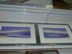 Two framed and mounted limited edition signed prints of 'Amethyst Skies II & III',