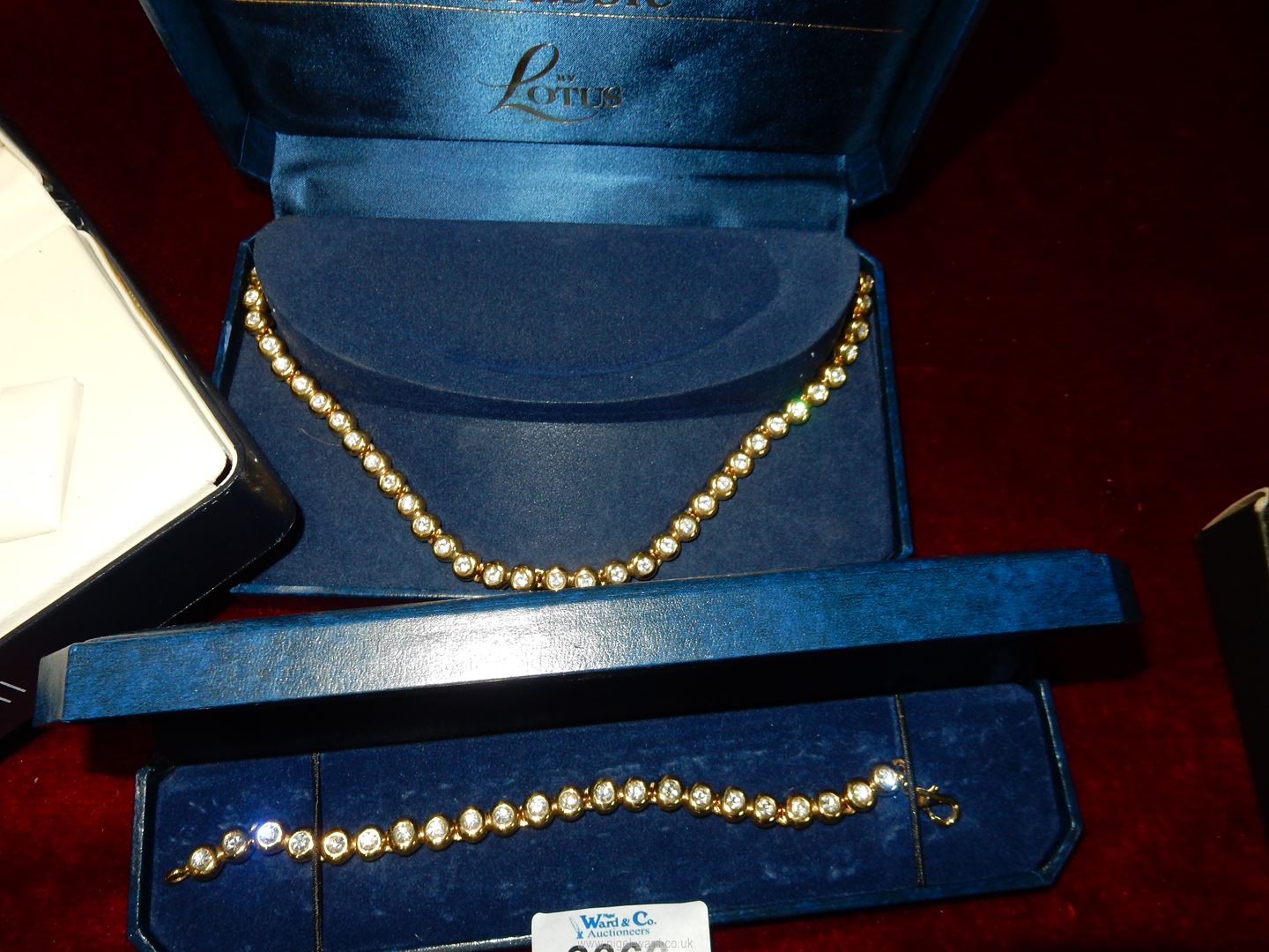 A Lotus costume tennis bracelet and a matching necklace, a Anna Klein watch with changeable bezels, - Image 2 of 5