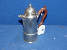 A Silver Coffee pot for one with Bakelite handle, Birmingham 1929, 7" tall.