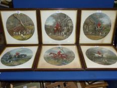 A series of six hand coloured engraving of paintings by 'W.J.