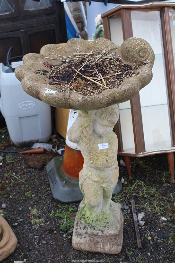 Concrete bird bath, a/f.