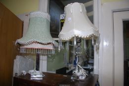 Two glass Table Lamps.