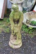 Concrete figure of a lady, 32'' high.