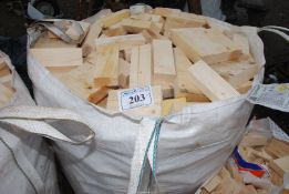 A large bag of softwood off cut blocks.