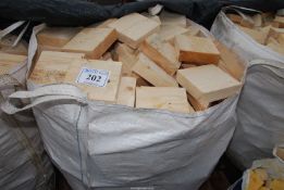 A large bag of softwood off cut blocks