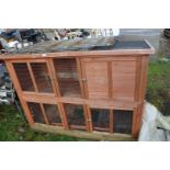 Two tier rabbit hutch, 5' x 2' x 4' high, a/f.