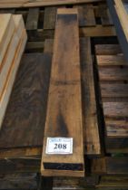 Two lengths of Oak timber 6" X 2" X 50 1/2" - 60" long.