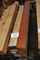 Six lengths of Oak timber 3 3/4" x 3" x 39" - 54".