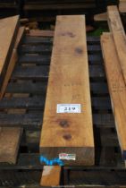 A lengths of Oak timber 8 1/2" x 3 3/4" x 62" long.