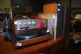 A "Bush" record player with Garrard deck, a stereo amplifier,