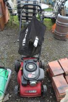 "Santi" self-propelled Lawn Mower with grass box, engine turns.