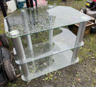 Glass and Metal TV stand.