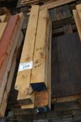 Six lengths of Oak timber 4" x 3" x 43" long.