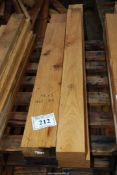 Four lengths of Oak timber 5 1/2" x 2" x 44" - 65" long.