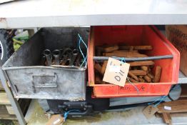 Two boxes of allen keys, spanners, etc.