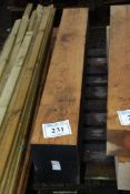 A length of Oak timber 7" x 9" x 51" long.
