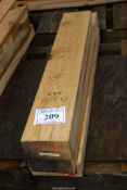 Three lengths of Oak timber 6" x 4" x 37"- 47" long.