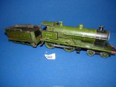 Railway Collection - 'O' gauge green electric locomotive and tender no. 2163, a/f.