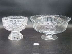 Two footed centrepiece bowls;